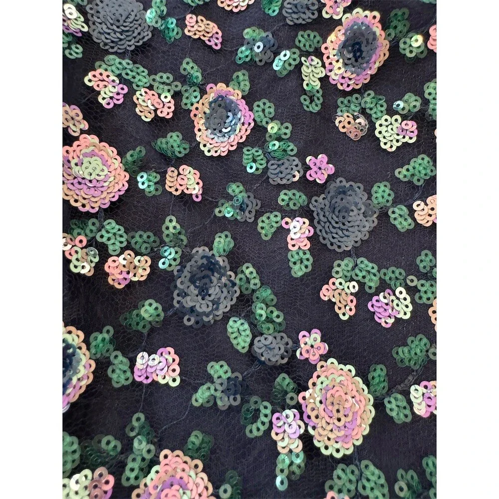 Lilt Girls Dress Size 8 Navy Sequin Floral Bodice Tiered Tulle Party Holiday